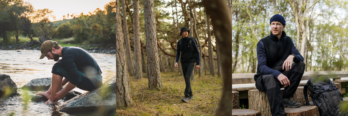 Hikers wearing LOOW merino wool on the trail